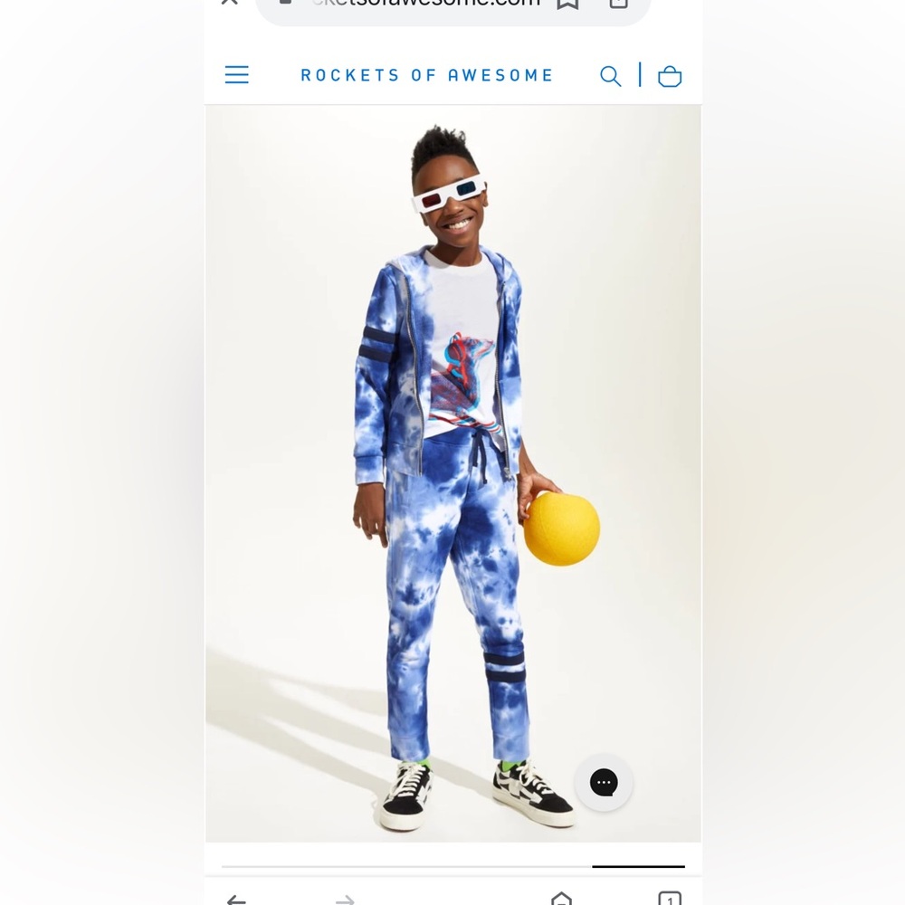 Rockets of Awesome Tie Dye 2-Piece sweat suit. NWT. Boys size 14.